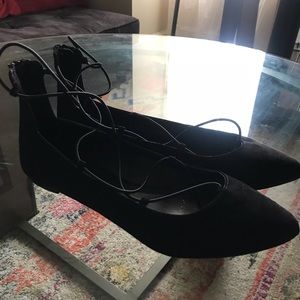 Report lace up flats